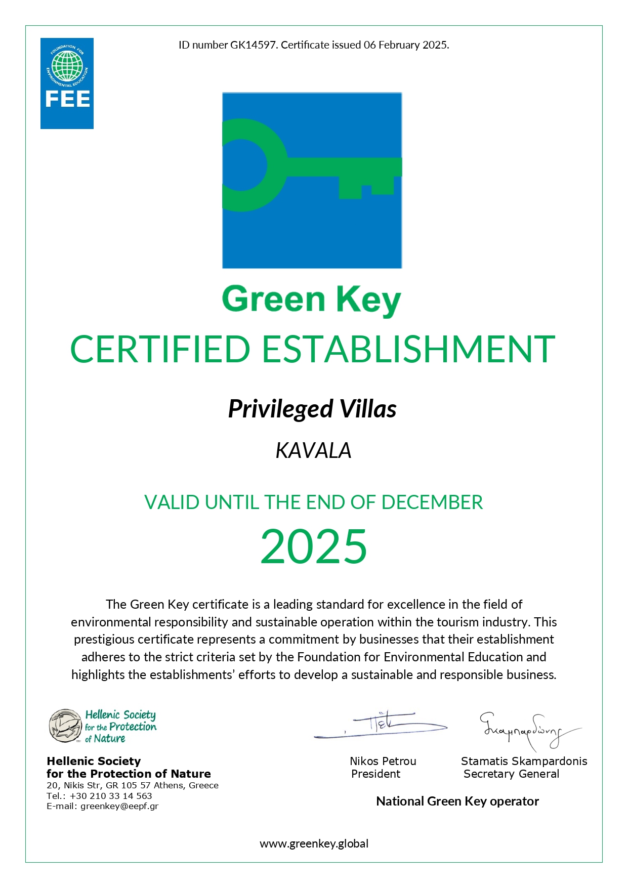 Green Key CertificatePrivileged Villas_page-0001